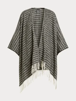 Poncho in tessuto tinto filo