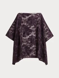 Poncho in tulle ricamato