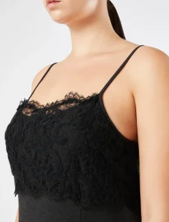 Sottoveste in jersey e pizzo