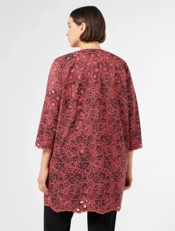 Spolverino in taffetà ricamato