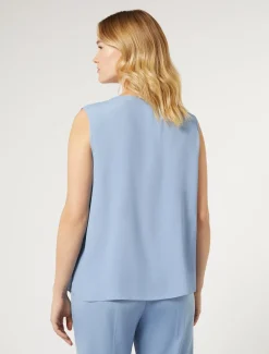 Top in acetato e seta