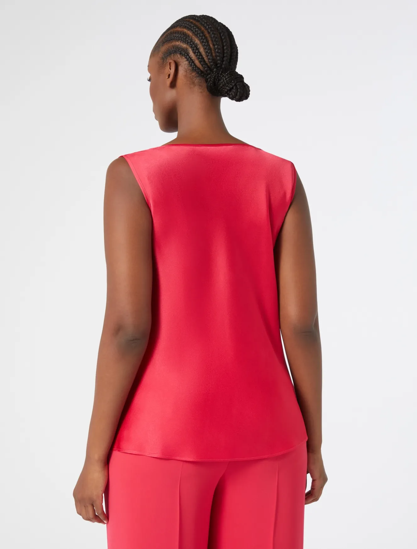 Top in crêpe envers satin