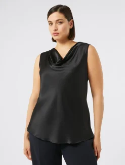 Top in crêpe envers satin