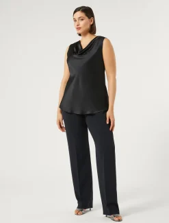 Top in crêpe envers satin