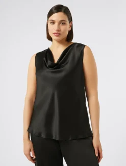 Top in crêpe envers satin