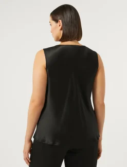 Top in crêpe envers satin