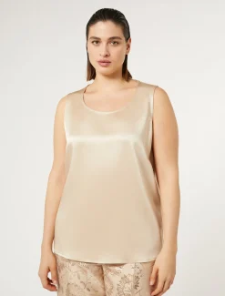 Top in crêpe envers satin