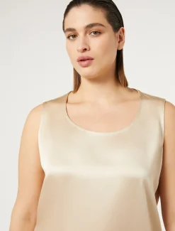 Top in crêpe envers satin
