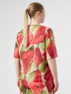 Top in georgette stampata