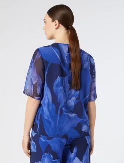 Top in georgette stampata