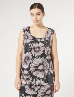 Top in paillettes e raso