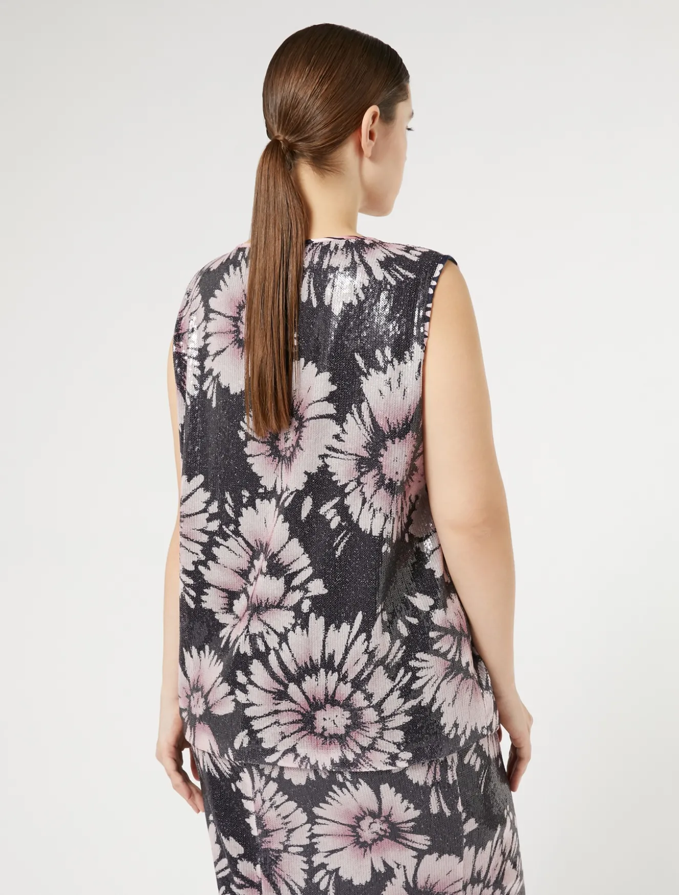 Top in paillettes e raso