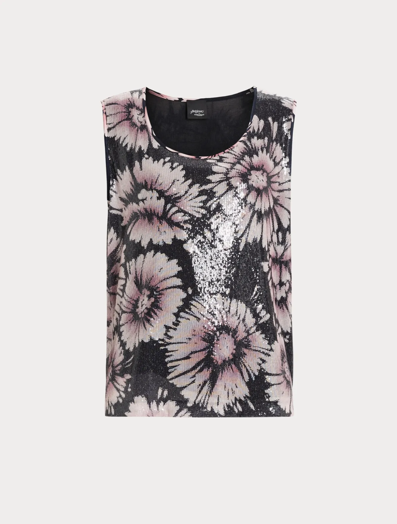 Top in paillettes e raso