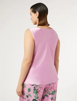 Top in satin con drappeggio