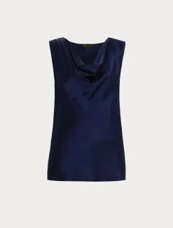 Top in satin con drappeggio
