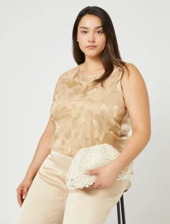 Top in tulle ricamato