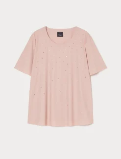 T-shirt in jersey con ricamo