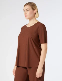 T-shirt in jersey con ricamo