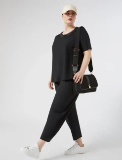 T-shirt in jersey con ricamo