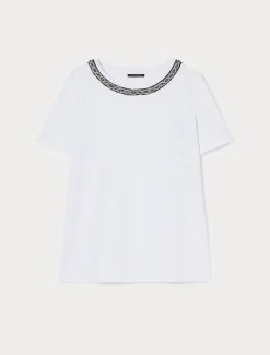 T-shirt in jersey con ricamo