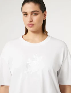 T-shirt in jersey con ricamo