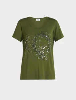 T-shirt in jersey con ricami