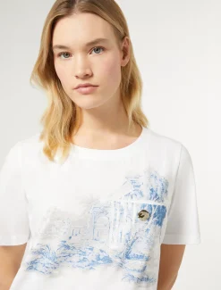 T-shirt in jersey con stampa