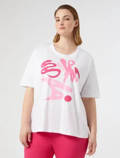 T-shirt in jersey con stampa