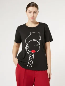 T-shirt in jersey con stampa