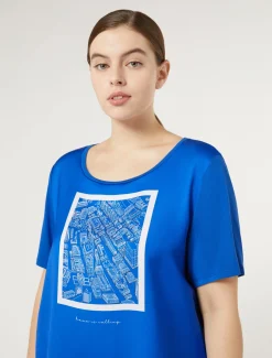 T-shirt in jersey con stampa