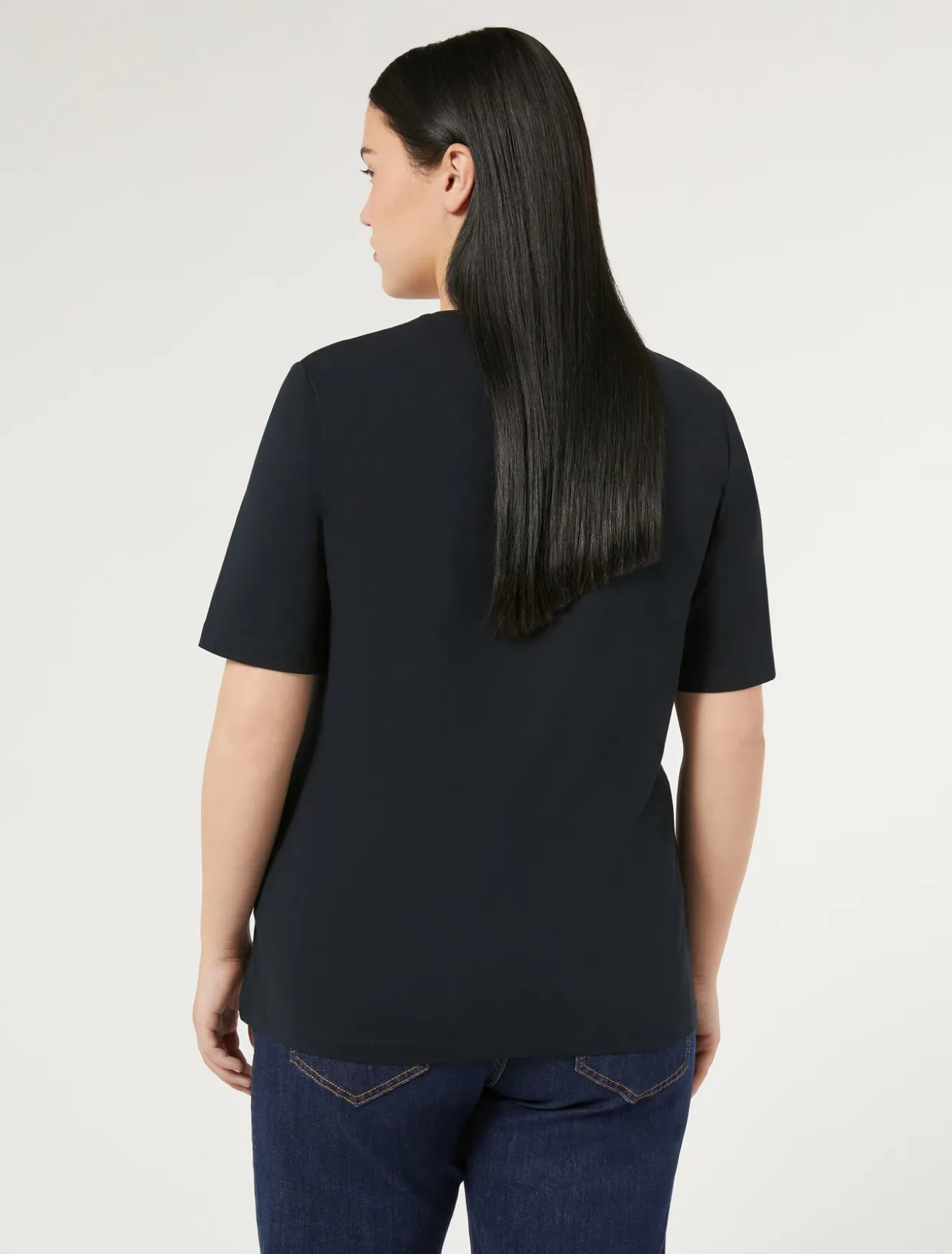 T-shirt in jersey di cotone stretch