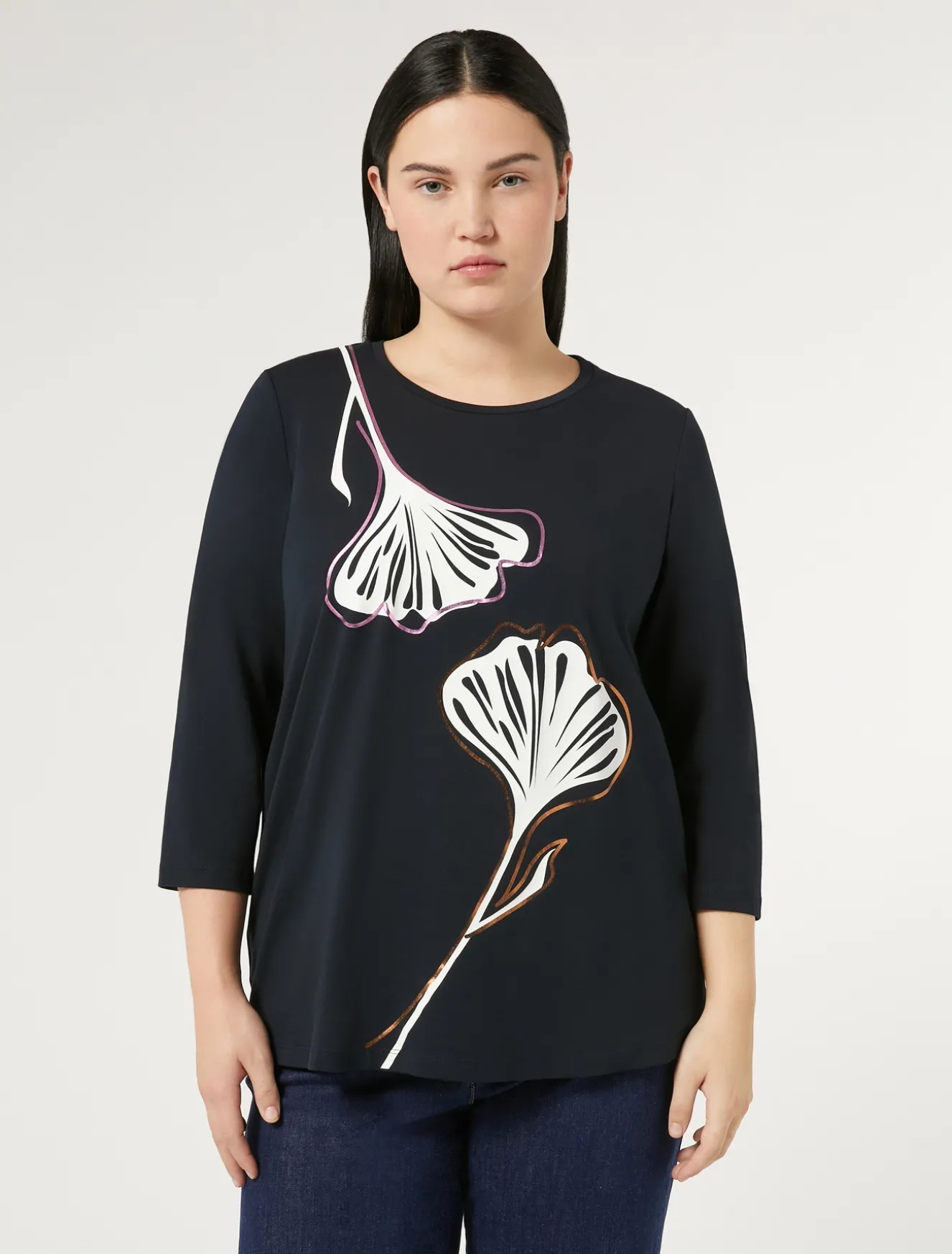 T-shirt in jersey di cotone stretch