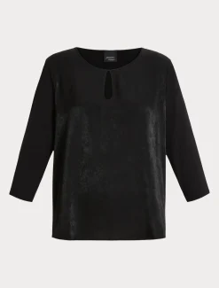 T-shirt in jersey di viscosa e raso