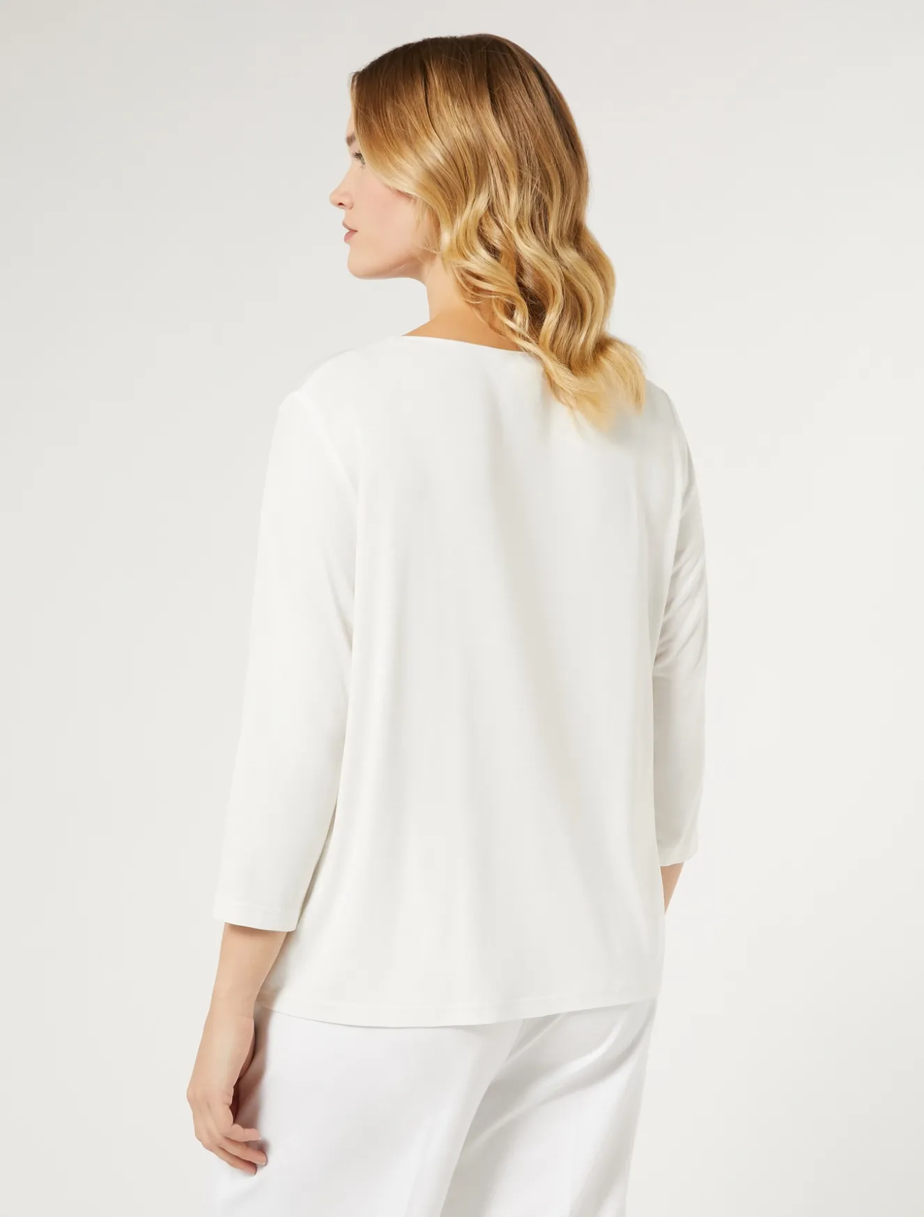 T-shirt in jersey di viscosa e raso