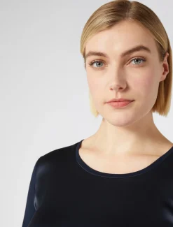 T-shirt in jersey e raso