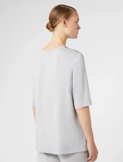 T-shirt in jersey e raso