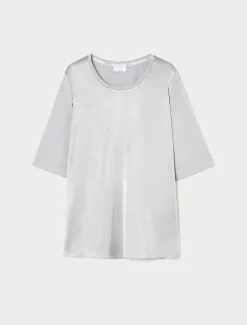 T-shirt in jersey e raso