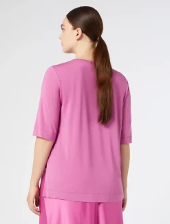 T-shirt in jersey e seta